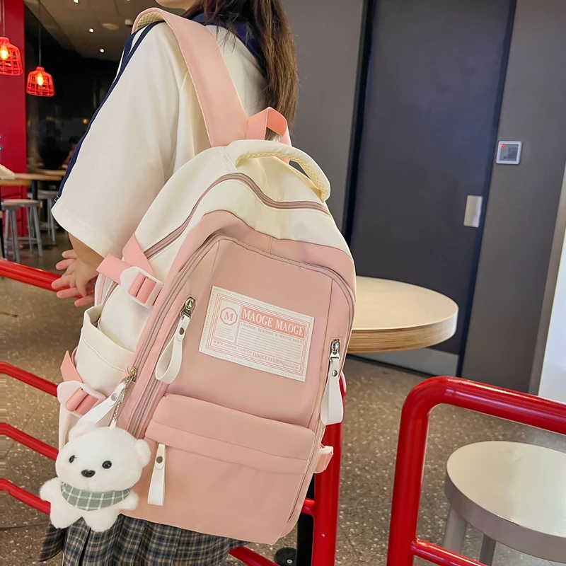 

JOYPESSIE Hot Fashion Women Kawaii Backpack Teen Girls Cute Bookbag Waterproof Student Mochila Nylon High School Schoolbag Men