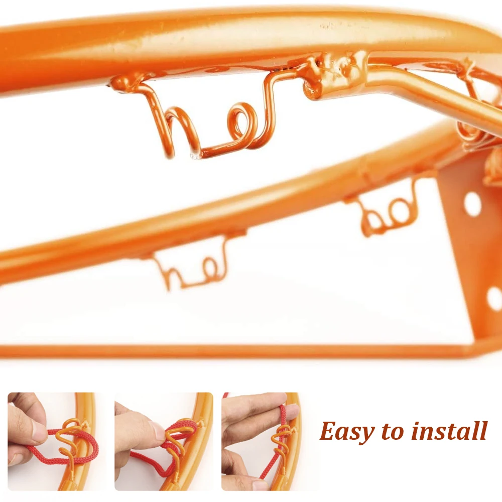 Description Picture 4 of item32CM Kids Basketball Hoop Set Wall Door Mounted Basketball Solid Rim Frame with 1 Net 4 Expansion Screw Hanging Basketball Hoop