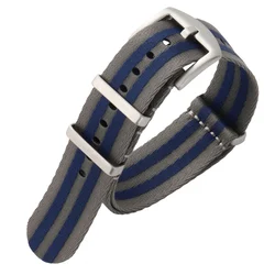 Durable Ballistic Nylon Watch Strap with Heavy - Duty Buckle - Premium Watch Bands - 22mm (Gray blue)
