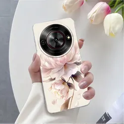 Luxury Transparent Soft Silicone Floral Phone Case - Enhanced Protection Design for ZTE Blade A75 5G (TM2717)