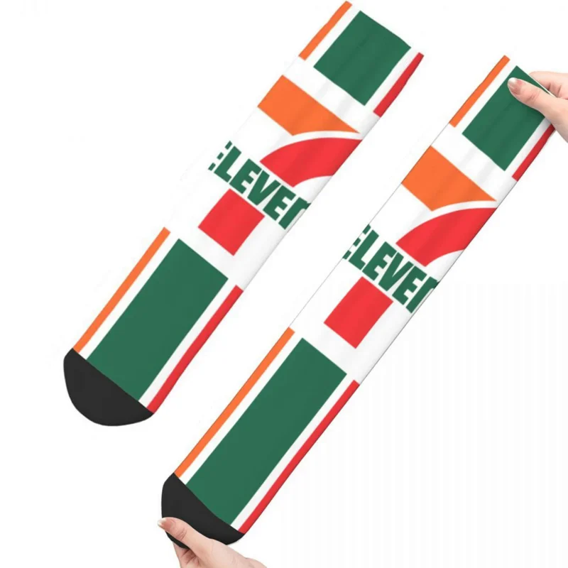 

Novelty Socks Seven Eleven Merch Unique Design Supermarket Logo Graphic Socks All Season Gifts