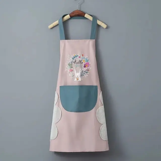 Hand-wiping Kitchen Household Cooking Apron Oil-proof Waterproof Men Women Adult Waist Fashion Coffee Overalls Wipe Hand Apron 2