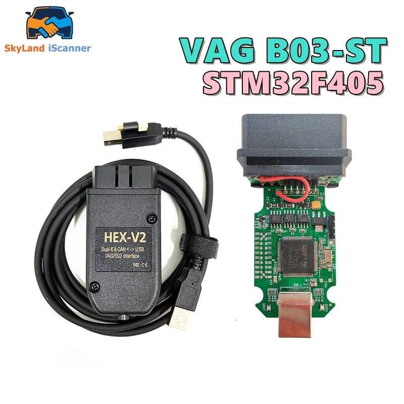 VW 아우디 스코다 1:1 SMT 칩 진단 인터페이스 케이블 K 라인용 VAG B03-ST 칩, STM32F405, 23.3.0 버전, 최고 품질