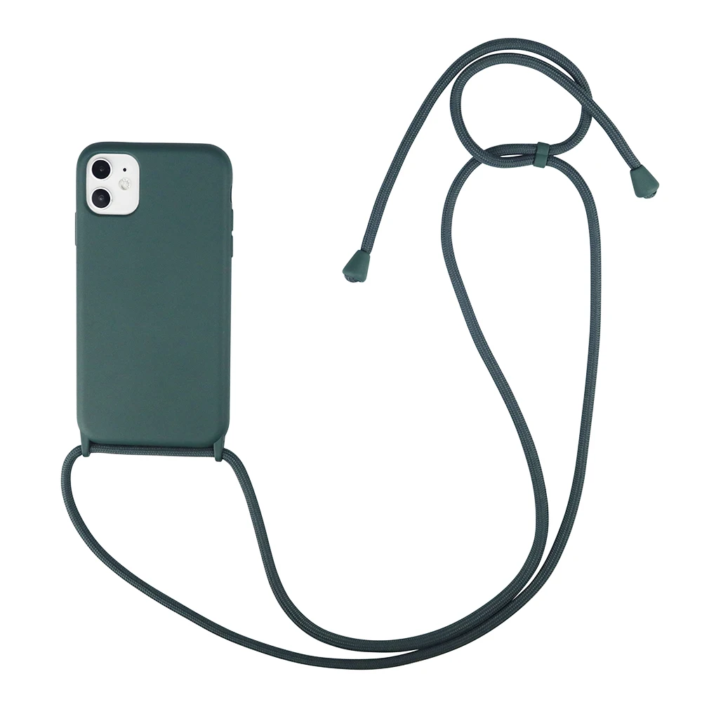 Liquid Silicone Crossbody Lanyard Case with Neck Strap - Soft Candy Cover
