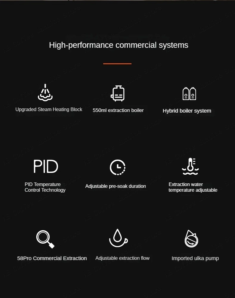 Description Picture 3 of itemItalian Semi-automatic Coffee Machine Small Household Coffee Machine with Adjustable Temperature Milk Frothing Steam Machine