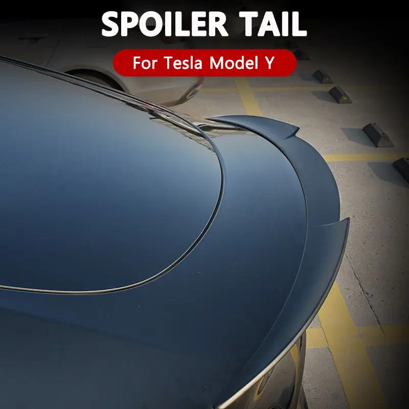 Spoiler Tail Wing Rear Trunk Lid Spoiler Wing Black and Carbon Fiber Pattern For Tesla Model Y 2017 to 2023 Factory Outlet
