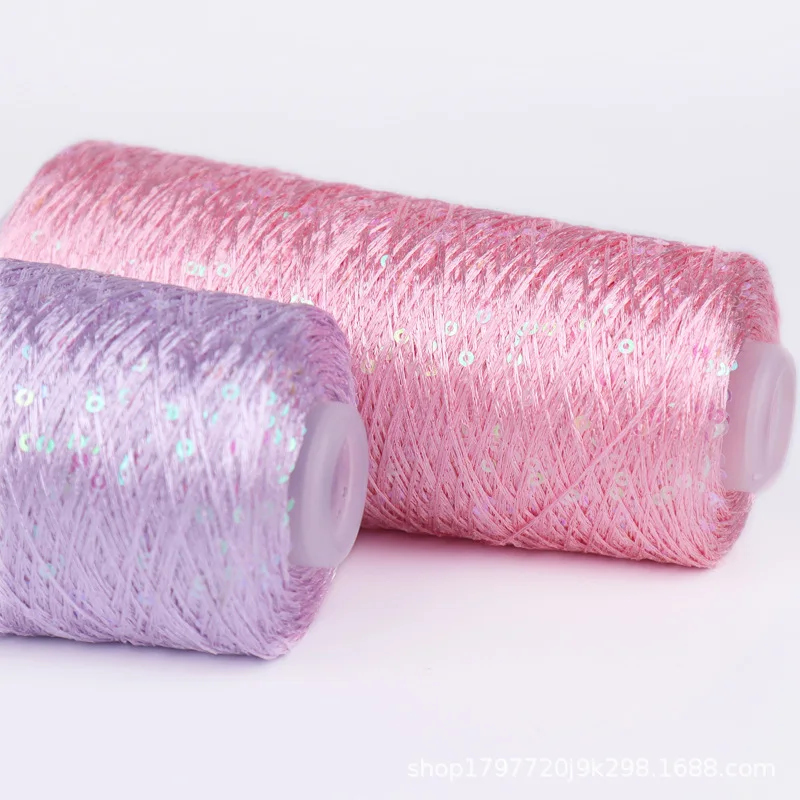 여름 아이스 실크 스팽글 원사, 특수 Mercerized 라인, DIY 손 뜨개질 실, 인형 스웨터, 공예품, 2mm, 250g