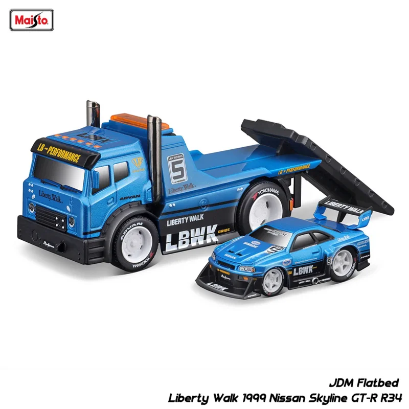 

Грузовик автомобильный Maisto 1:64 для Chevrolet Ford, комбинированная тележка-поддон, модель автомобиля из статического сплава, детская коллекция игрушек