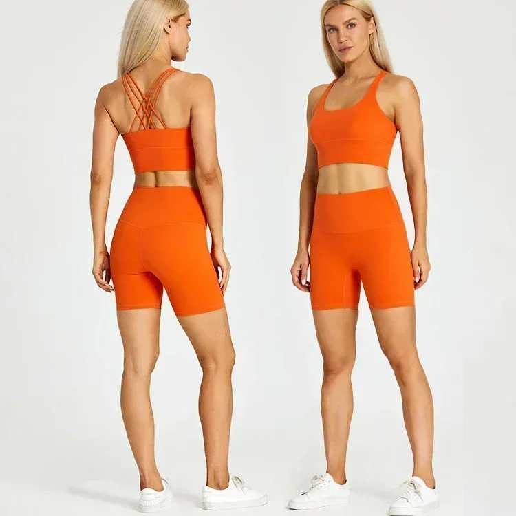 Lemon  2 Piece Nylon Gym Yoga Sets Sexy 5