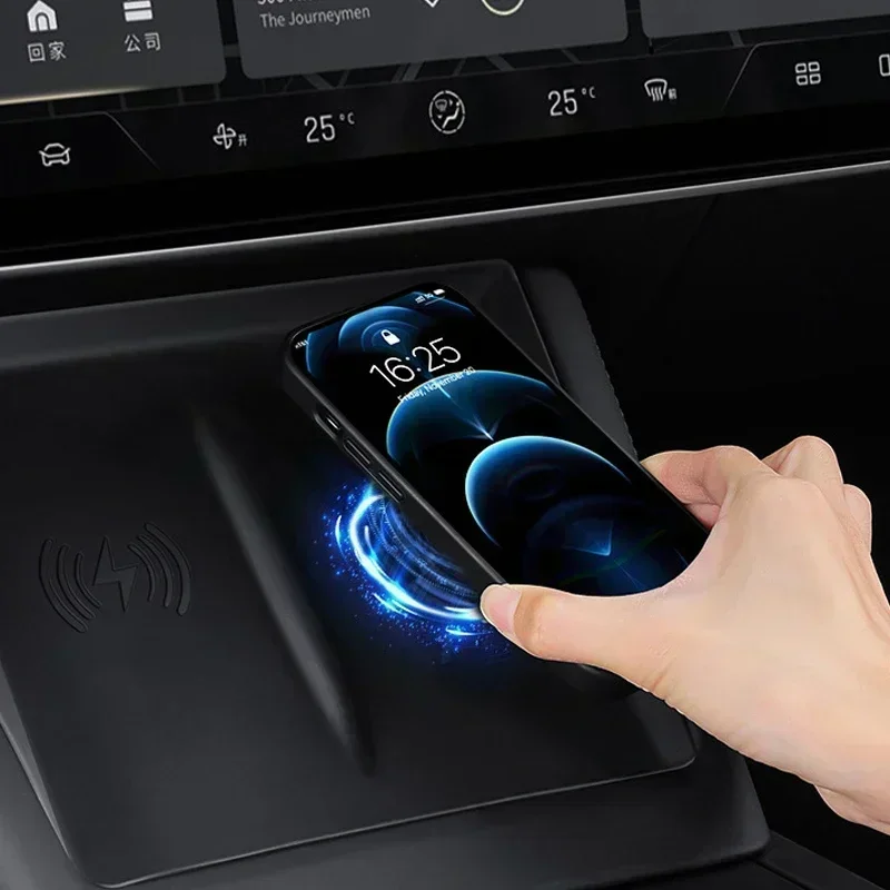 For Tesla Model Y 2025 Accessories Wireless Charging Pad Silicone Non-slip Pads For Tesla Model 3 Highland 2024-2025