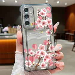 Cover per telefono con tasca portafoglio e supporto floreale