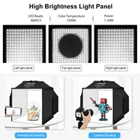 PULUZ 40cm Folding 72W 5500K Studio Shooting Tent Soft Box Photography Lighting Kit with 4 Colors Backdrops LED Photo Softbox - Image 6