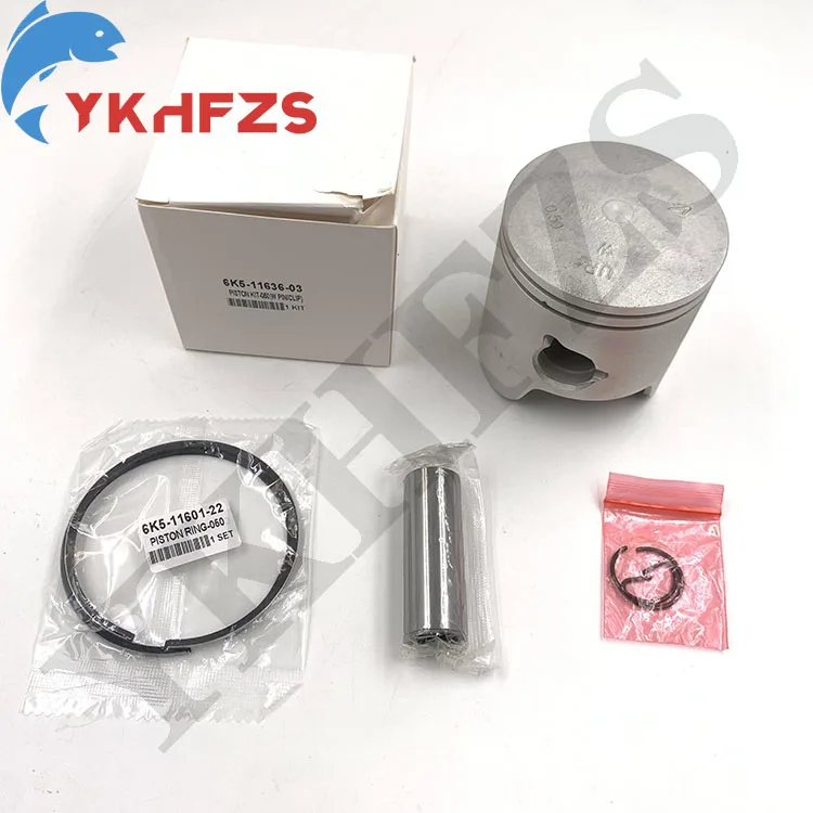 

6K5-11636-03 Piston Kit (0.50Mm O/s) for Yamaha Outboard Motor 2-stroke 60HP 3CYL 6K5-11636；6H3-11601-22 Dia:72.5mm