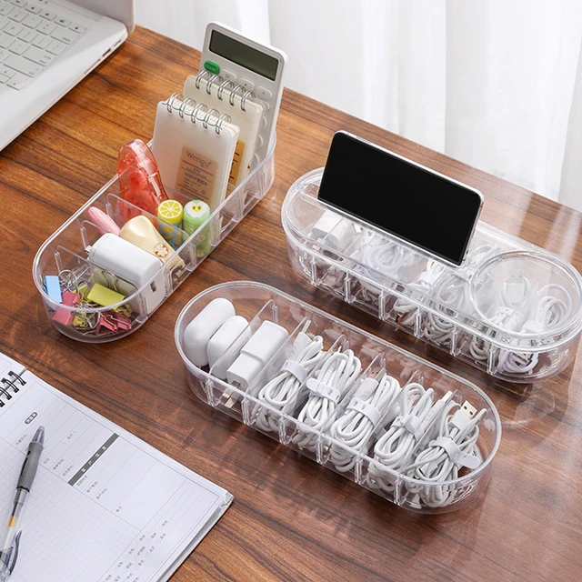 Asztali Adatsori Tároló Doboz Mobiltelefon Töltő Sor Rendező Rács Tápkábel Tekercs