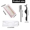 Wholesale Eyelashes Paper Box With Lash Trays Brush Tweezers Applicator For Fluffy Natural Long Wispy Strip Mink Lashes 6