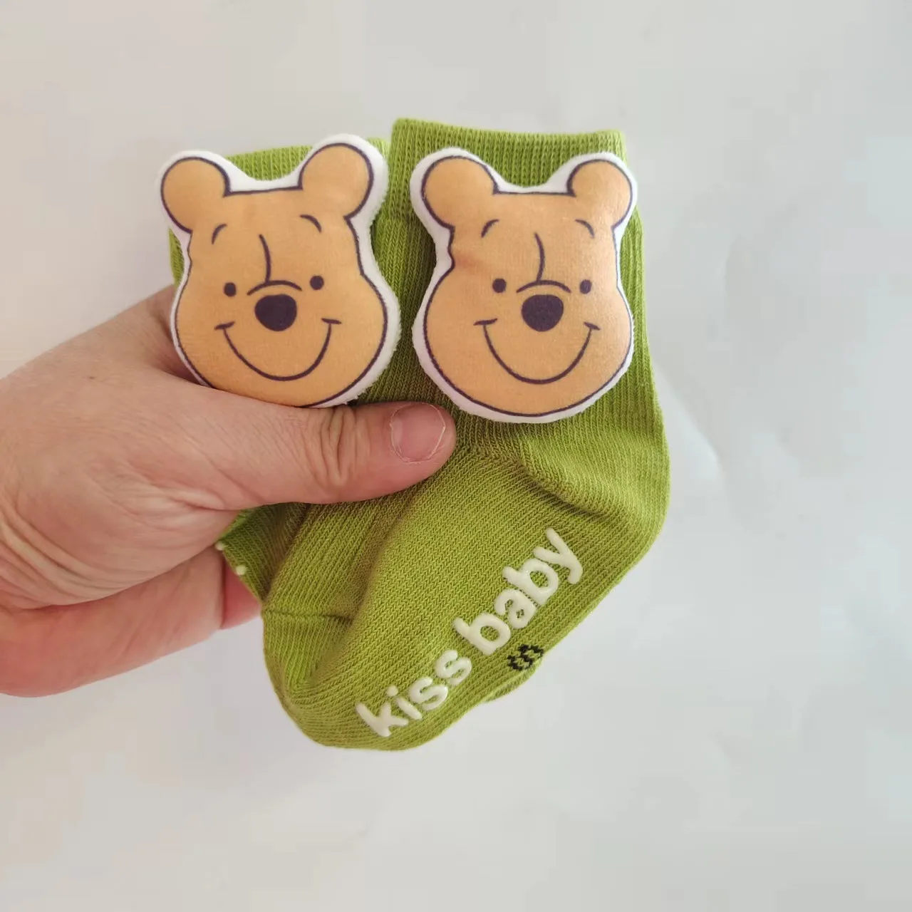 Disney Baby Autumn Winter Floor Socks Mickey Minnie Combed Cotton