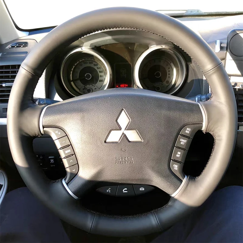 

DIY Hand Sewing Steering Wheel Cover Custom Fit For Mitsubishi Pajero V93 V97 Stitch On Wrap Interior Accessories