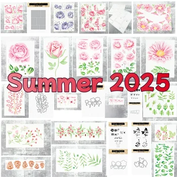 🌸 Rose, Peony & Wildflower Layering Stencil & Die Set – Botanical Blessings for Creative Crafting 1