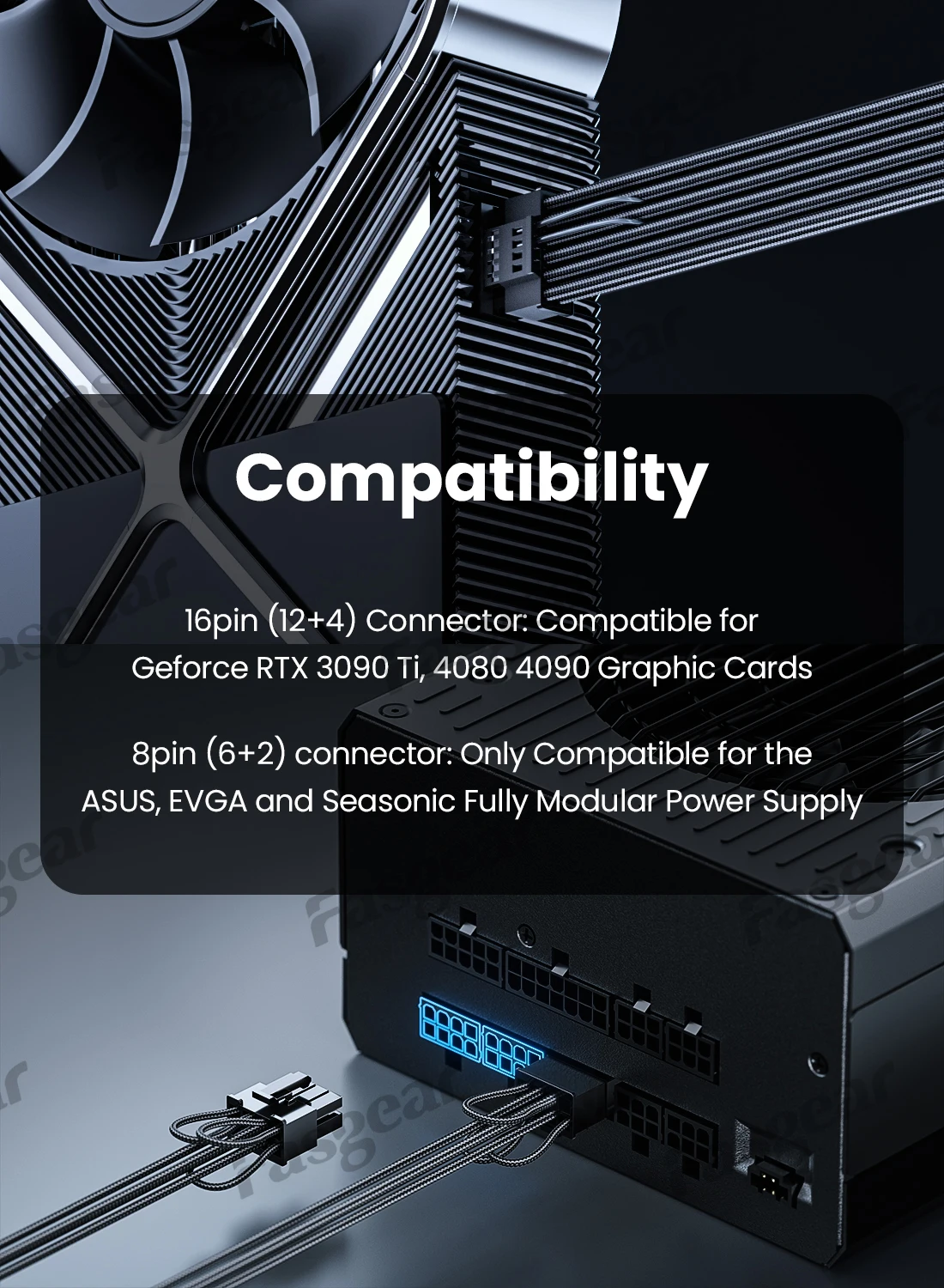 Power Supply Rtx 3090 Socket Premium G-Power™ GPU Cables For