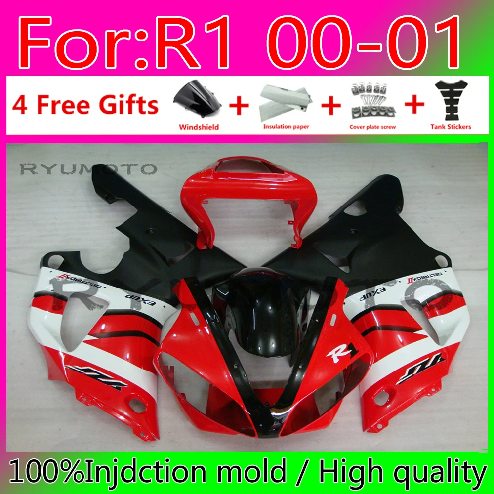 

Motorcycle Injection mold fairings kit for YAMAHA YZF R1 YZF1000 00 01 R1 bodywork fairing YZFR1 2000 2001