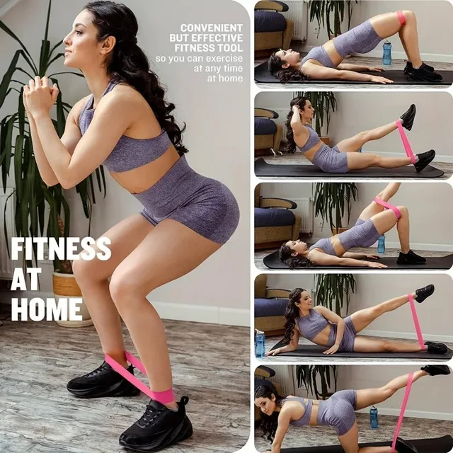 5Pcs Fitness Elastic Band Resistance Band Yoga Exercise Training Gym Fitness Sports Ring Sports Crossfit Resistance Bands 5