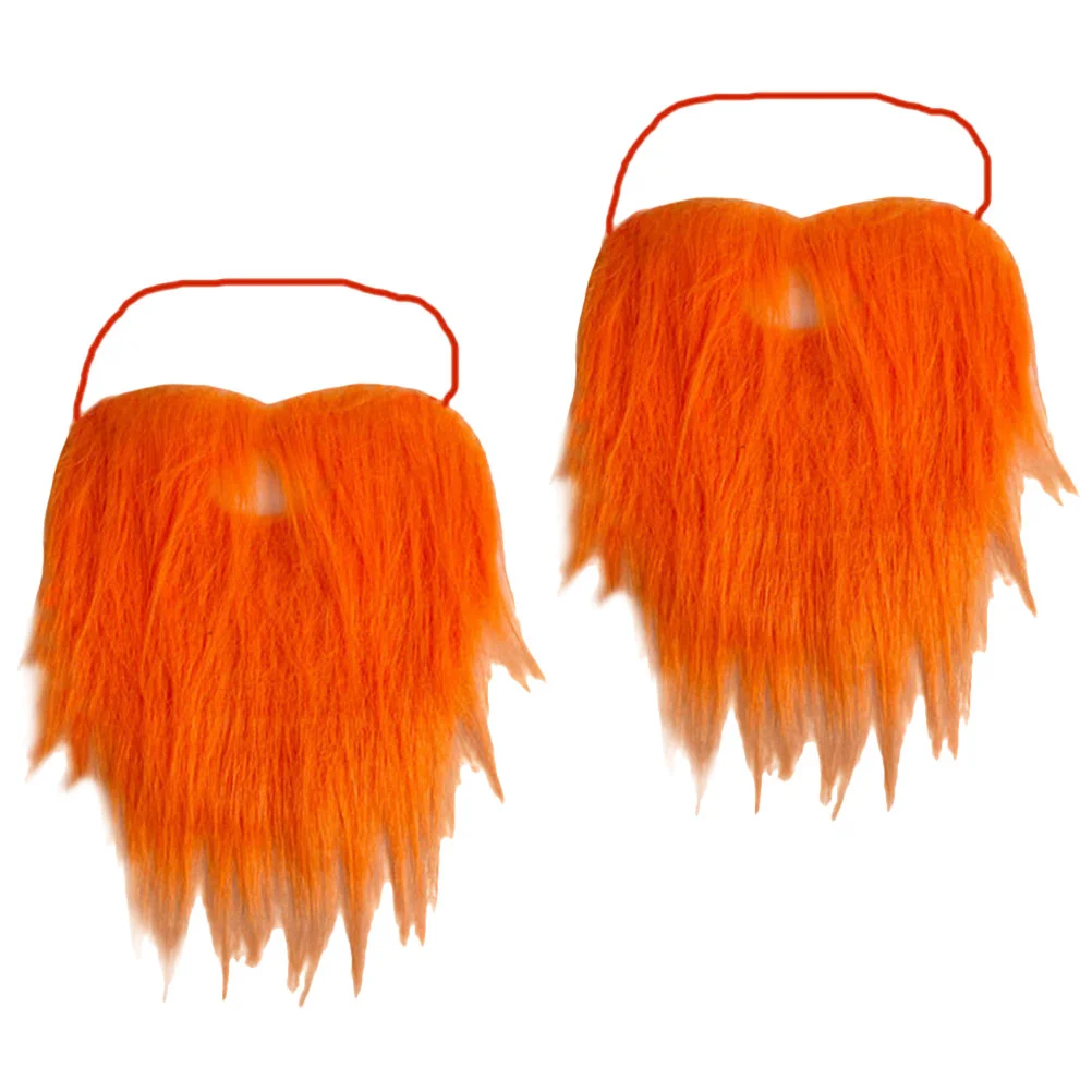 

2 Pcs Prom Party Fake Beard Fake for Men Mustache and Costume Simulated Funny Ornament Decorative Clothing