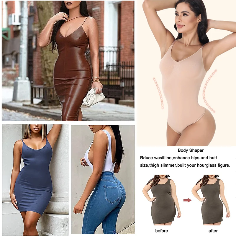 Women's Thong Body Shaper Spaghetti Strap Bodysuit