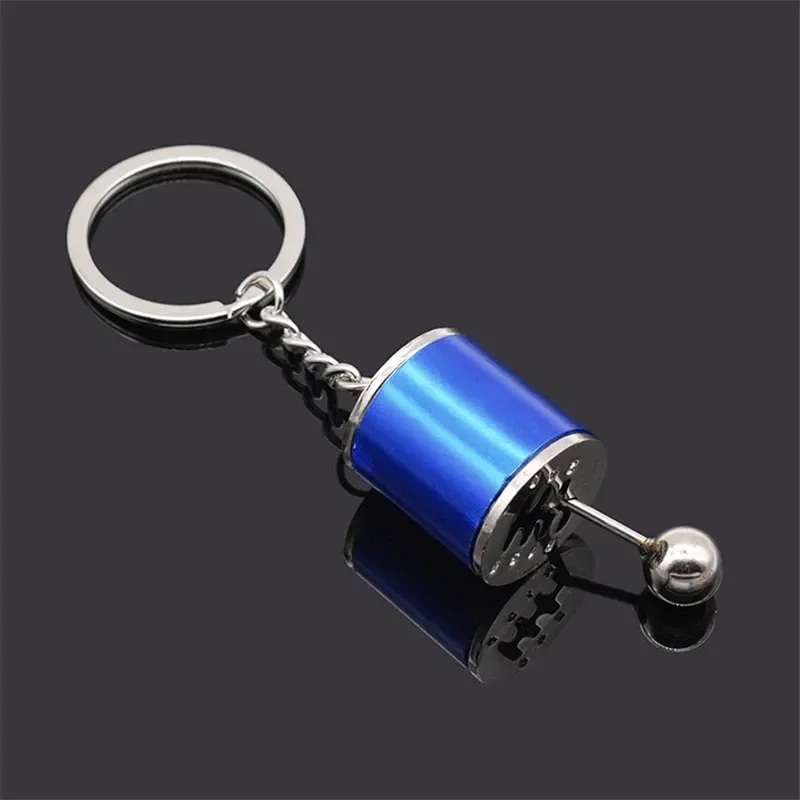 Key Chains Creative Car 6 Speed Gearbox Gear Head Keychain Manual Transmission Lever Metal Key Ring Car Refitting Metal Pendant