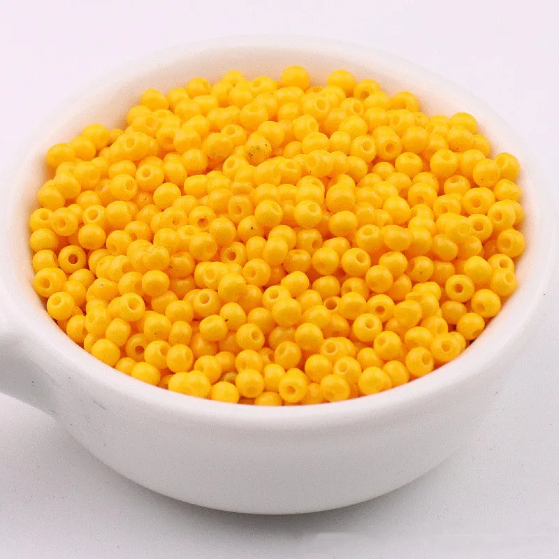 High-Quality Wear-Resistant Solid Color Glass Rice Beads