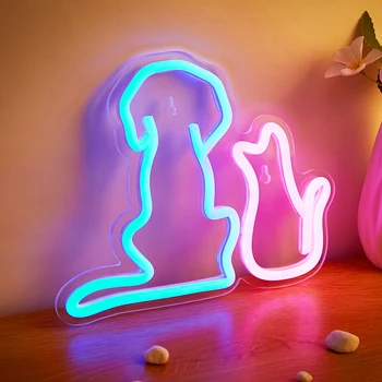Dog and Cat LED Neon Sign – Pet Neon Wall Decor