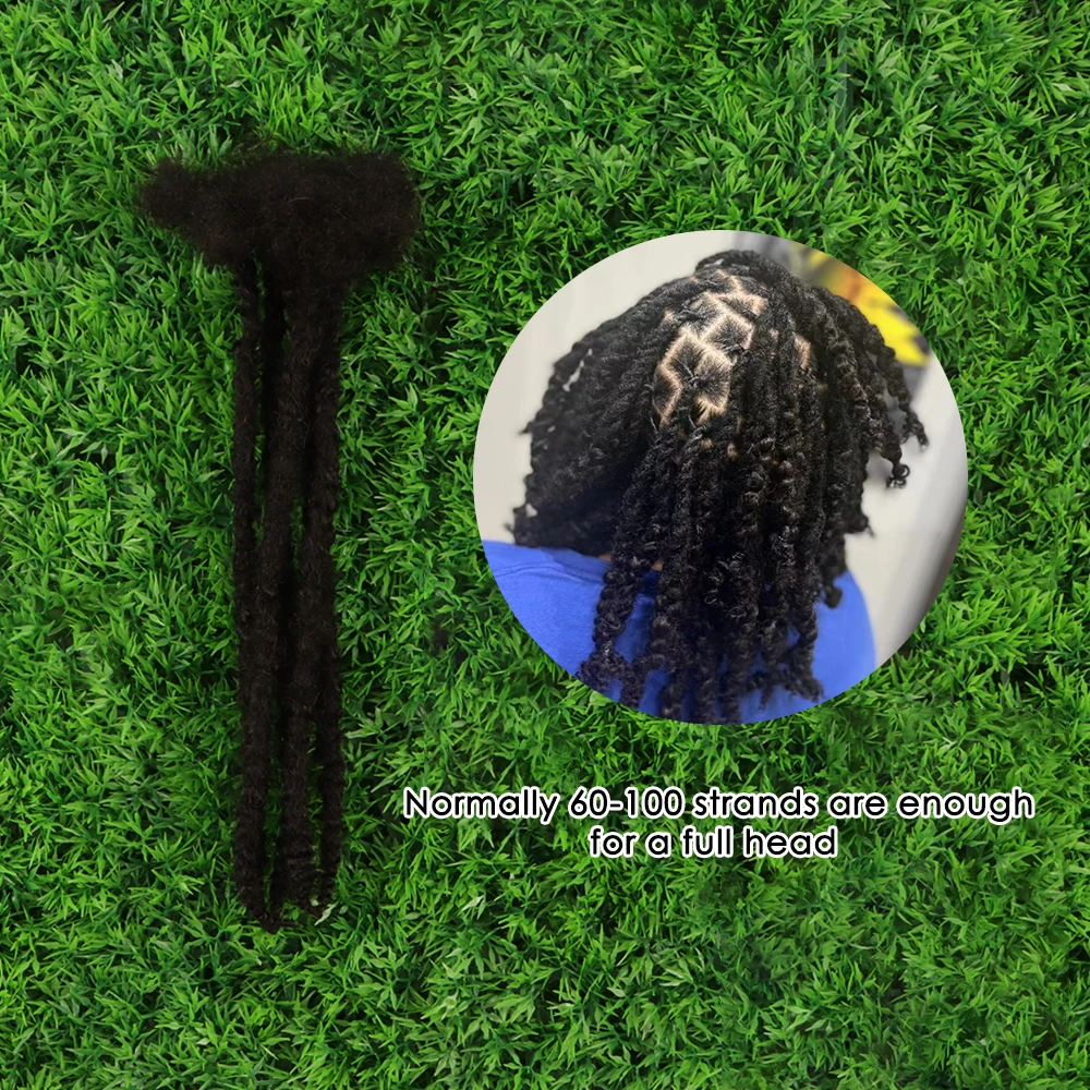 Orientfashion Textured Coiled Tips Curly Ends Locs Human Hair Extensions Natural Black Small Size 0.6cm