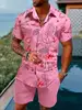 Summer Tropical Plants 3D Print Men Shirt Sets Fashion Short Sleeve Shirt Oversized Casual Beach Shorts Streetwear Suits Clothes 4