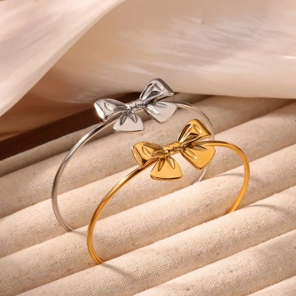 Bow Tie Cuff Open Bracelet For Women Girls