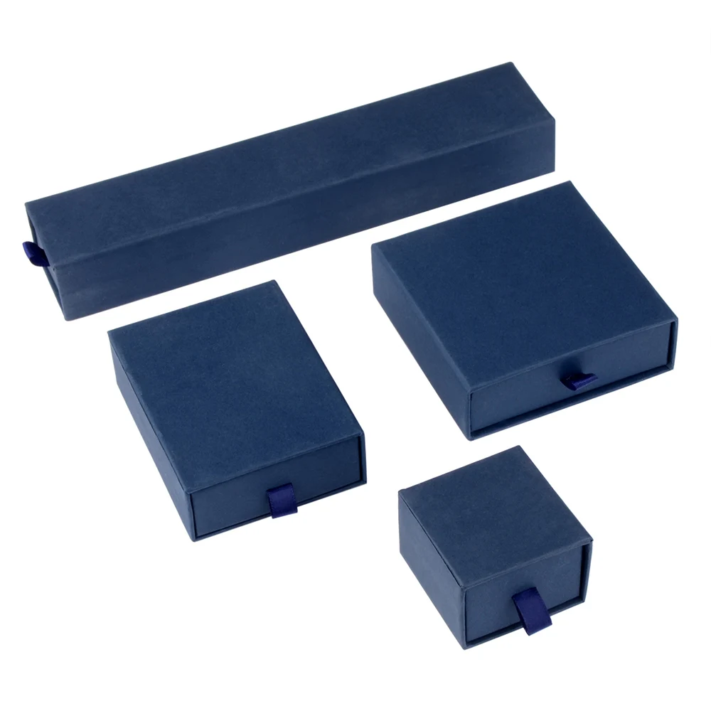10 teile/los schmuck geschenk display verpackung box mit band kraft papier schiebe schublade ring halskette lagerung schwarzer schwamm gefüllt – Detail 4