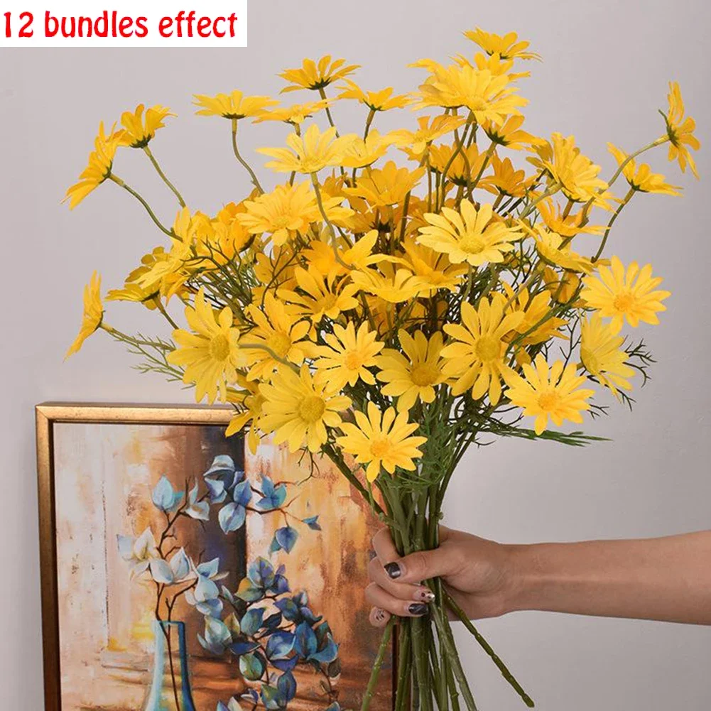 thumbnail image 1 of Fake Flowers Bouquet Home Artificial Bouquet Daisy Flowers Home Coffee Party Shop Decor Silk Baby Shower Brand New, 1 of 5