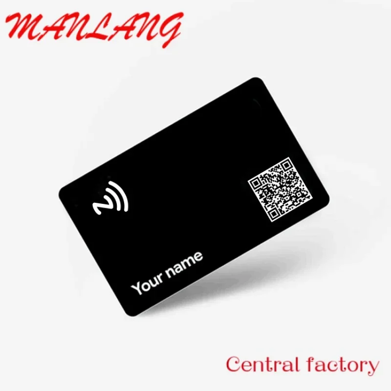 

Custom Matte Black PVC Digital Business Card NFC Tag213