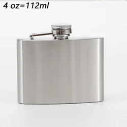 Sleek Stainless Steel Hip Flask - 10oz Portable Alcohol Bottle with Screw Cap (4 oz)