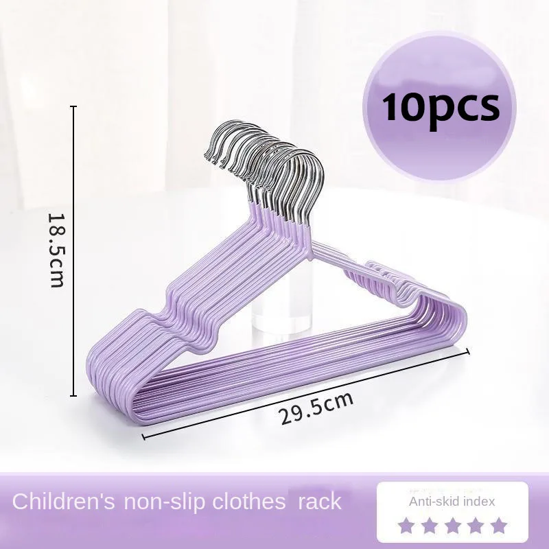 Clothes Hanger Storage Hanger 10 Pack Baby Hangers Non-slip Rubber Coating Kids Clothes Hangers Metal Infant for Toddler Coat Pant Closet Organization