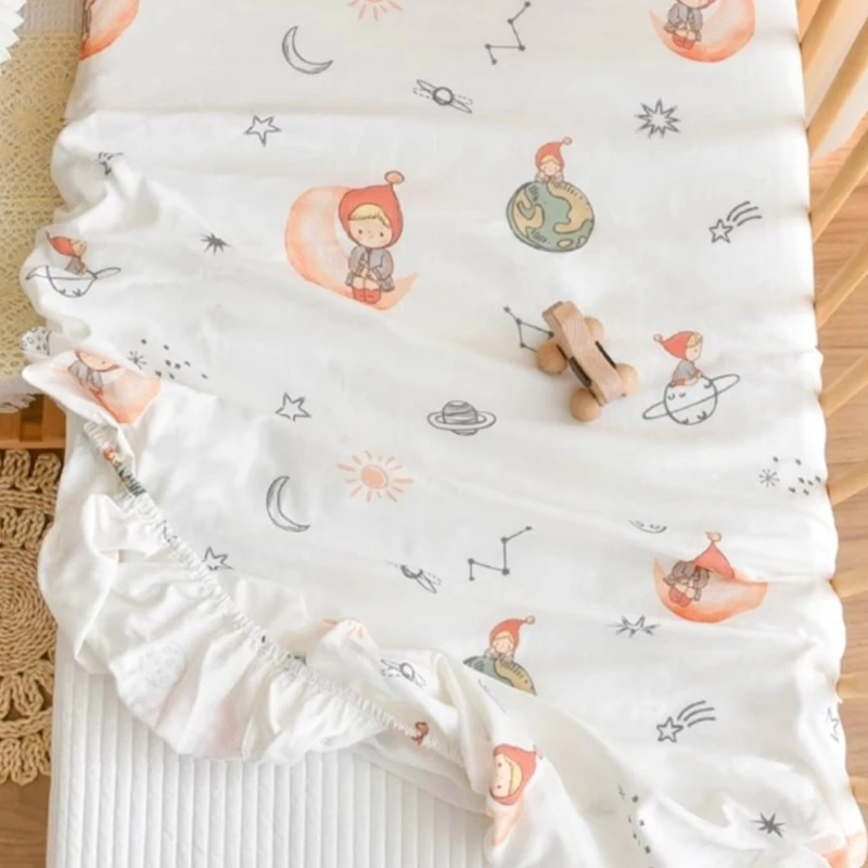 9 Styles Soft & Breathable Cotton Baby Crib Fitted Sheet 140*70cm Cartoon Printing Mattress for Infants Bed Accessories