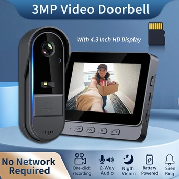 WiFi wireless smart video doorbell, Two-way outdoor 1080P HD camera, Wireless intercom voice, Smart home waterproof doorbell 1