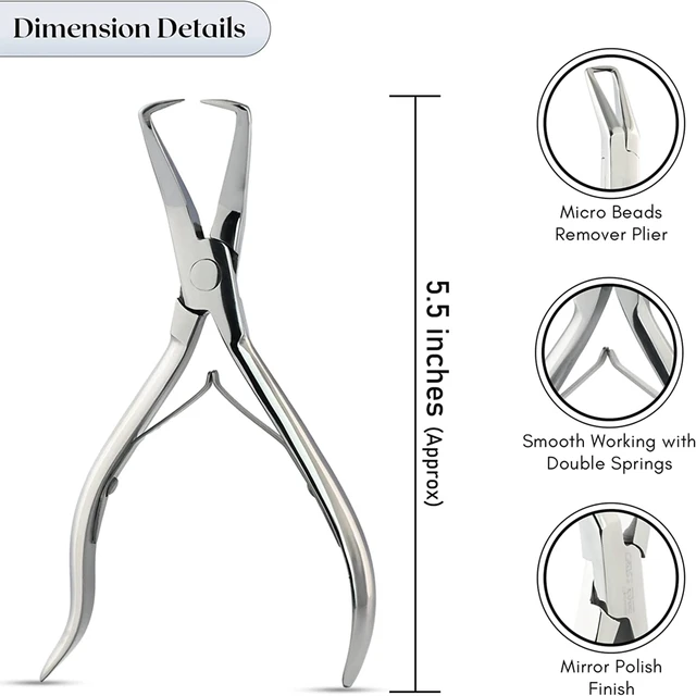 Hair Extension Tools Microlink Bead Remover Plier for Hair Extensions  Removal Micro Ring Beads Opener 5.5 Inch Pliers Comfortable Grip Handles