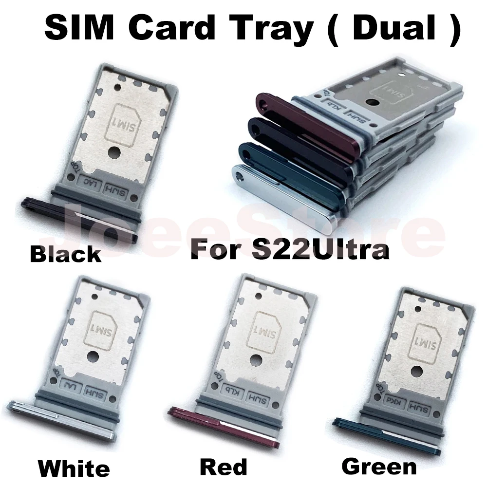 삼성 갤럭시 S22 S22Plus S22Ultra 듀얼 Sim 카드 칩 서랍 홀더 어댑터 교체 부품에 대 한 2pcs SIM 카드 슬롯 트레이