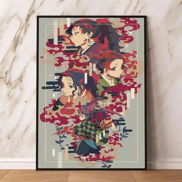 Demon Slayer Posters Anime para Quarto Infantil, Filme Japonês, Tanjirou,  Inosuke, Quadrinhos, Pintura, Decoração de Casa