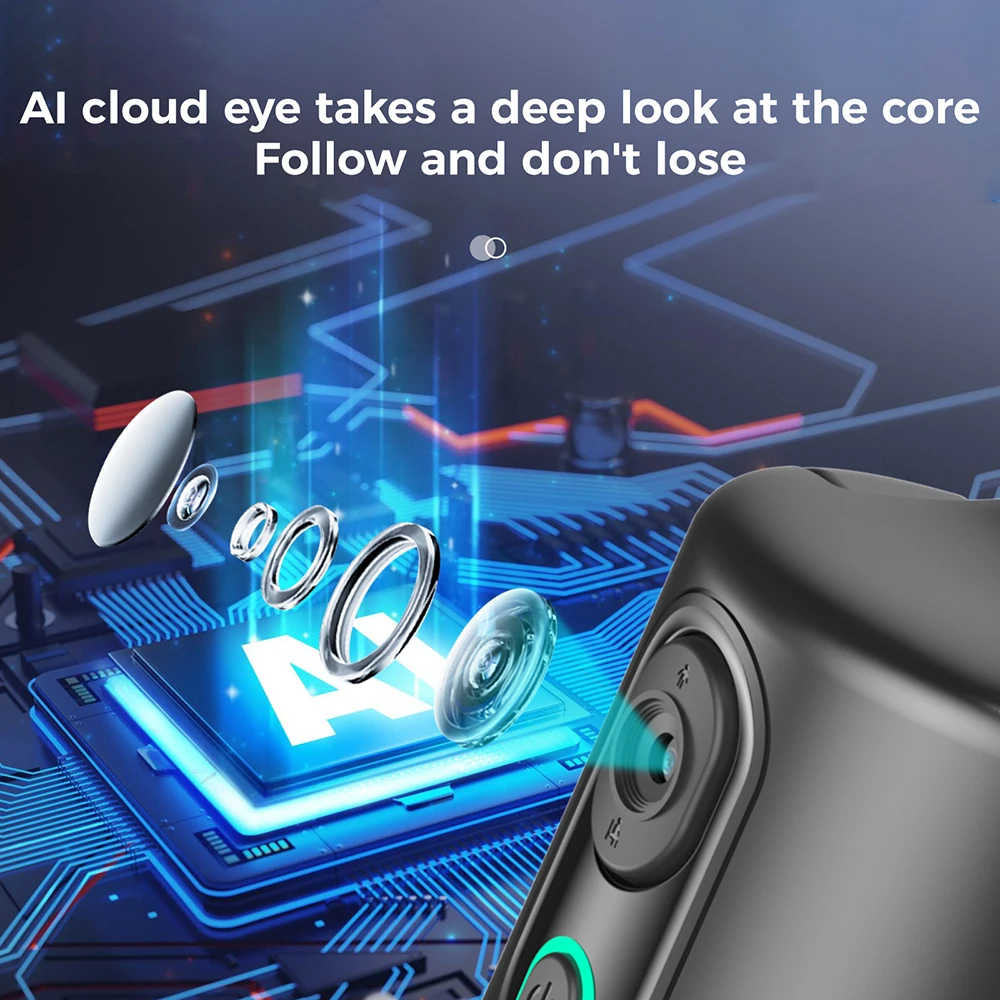 Caméra PTZ 4K HD avec suivi intelligent par IA, idéale pour le streaming sur bureau : un accessoire indispensable pour votre installation de bureau grâce à sa conception magnétique sans fil._voghion.com