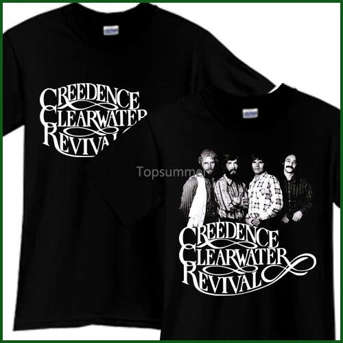 Creedence 596 Revival Rock Band Tribute Song Cd Music Black T-Shirt Tee