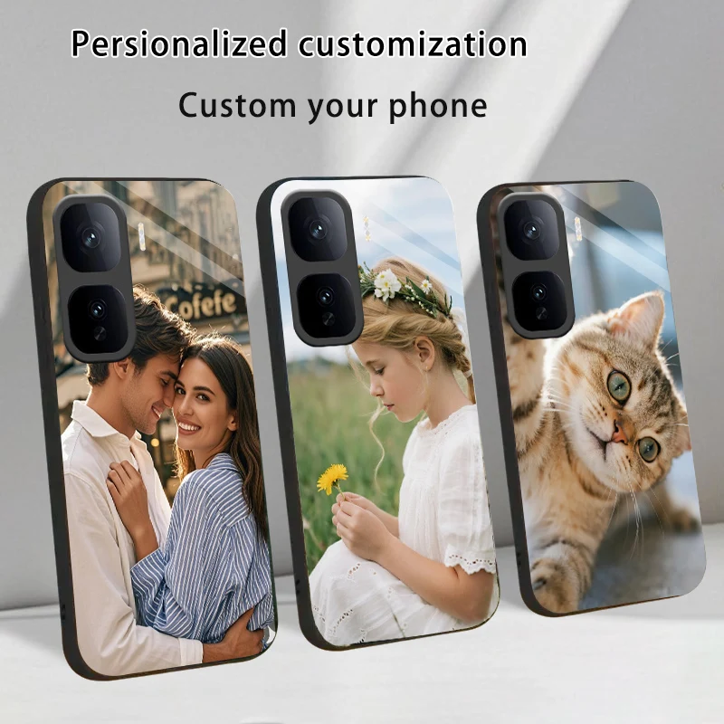 Customizable Tempered Glass Phone Case - Personalized Design Cover