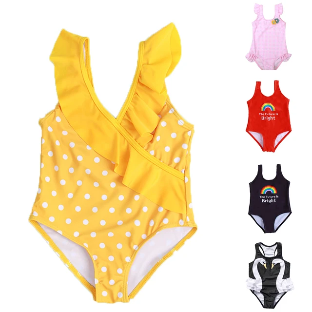 Traje de baño para niñas, bañadores de natación - AliExpress