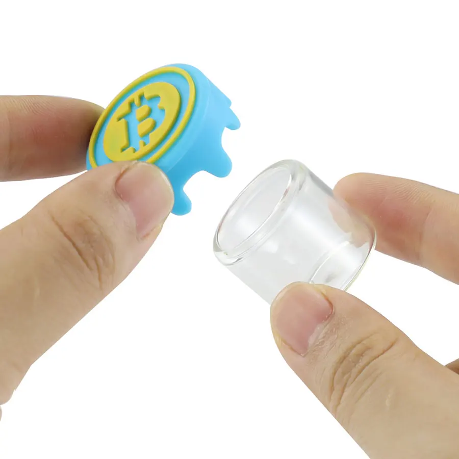 Clear Glass Jar with Silicone Lid, Bottle Slick Concentrate Tank, DIY Vials, Christmas Gift, 6ml, 3Pcs 5