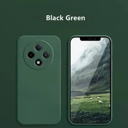 Premium Liquid Silicone Phone Case - Soft TPU Camera Protector & Bumper in One for Redmi 14C (BlackGreen)