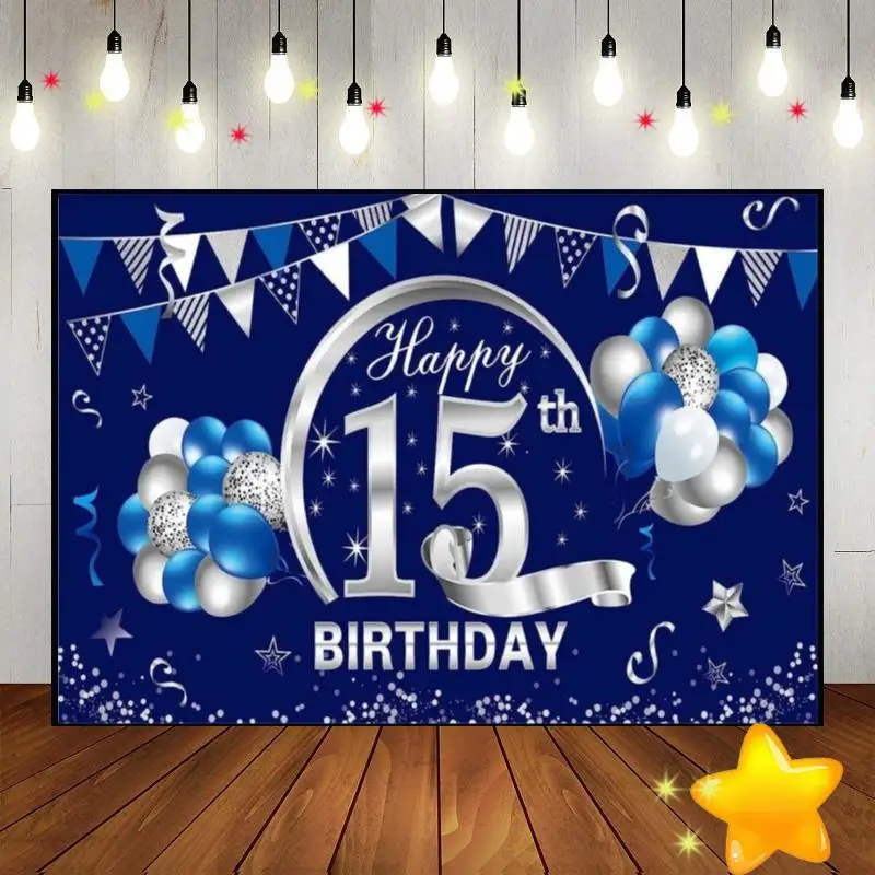 Happy 15Th Birthday Background Boy Comunione Party Decoration Princess Hotwheels Girl Custom Background Photography Vintage Game